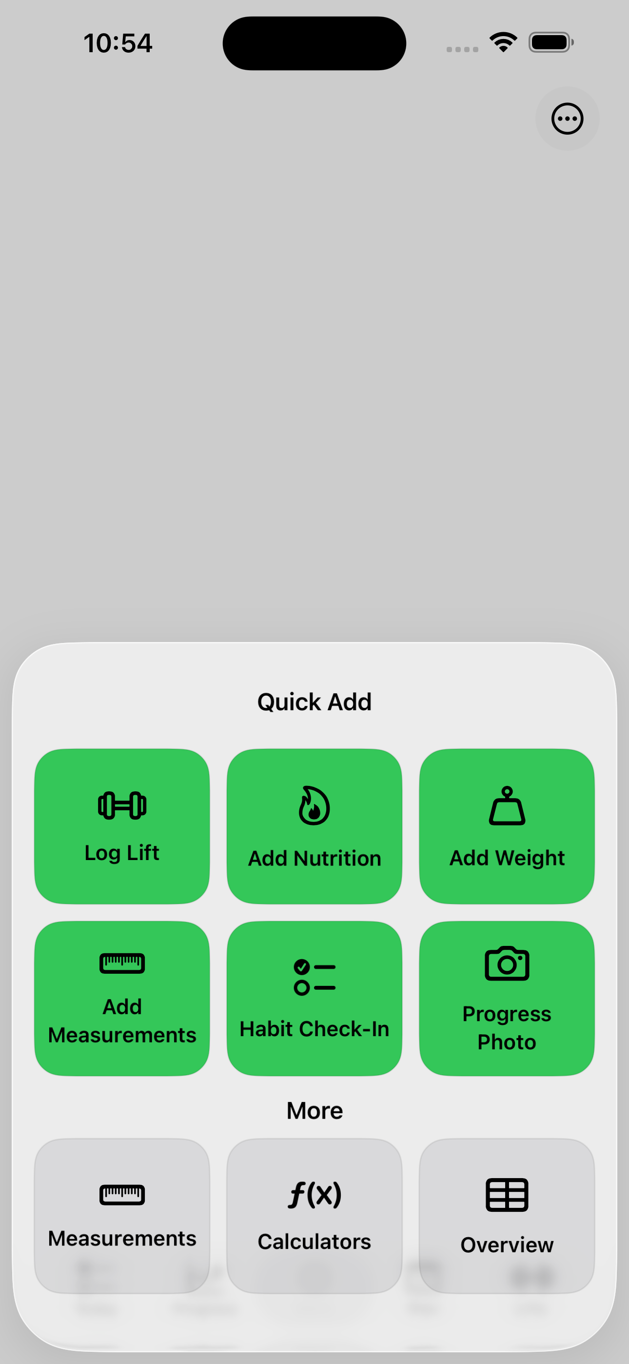 Quick add screenshot from Fitness Tracker